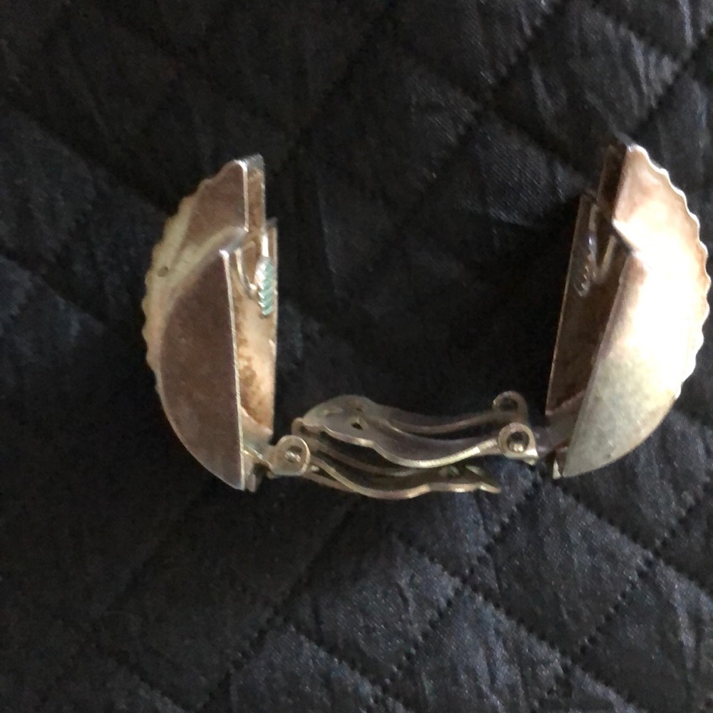Vintage Sterling Silver Clip-On Earrings - Picture 5 of 7
